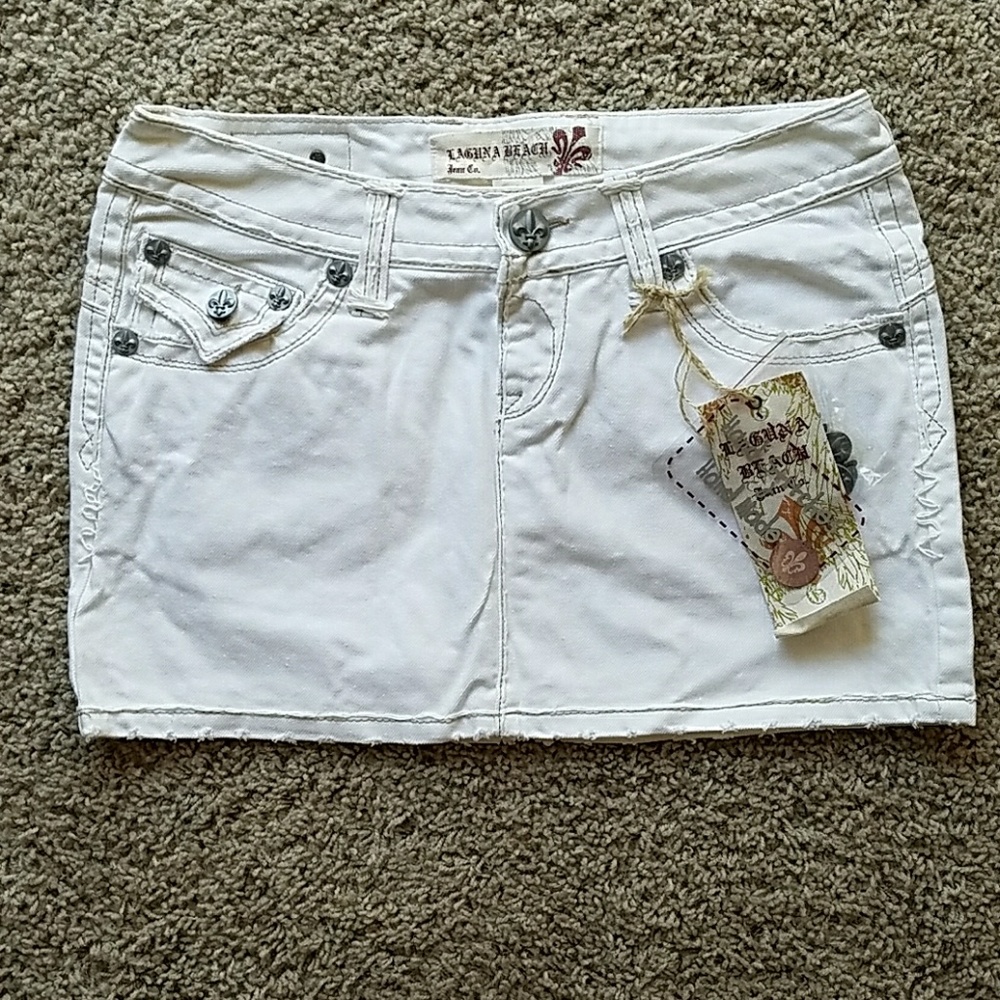 *NEW* Laguna Beach White Denim Mini-skirt